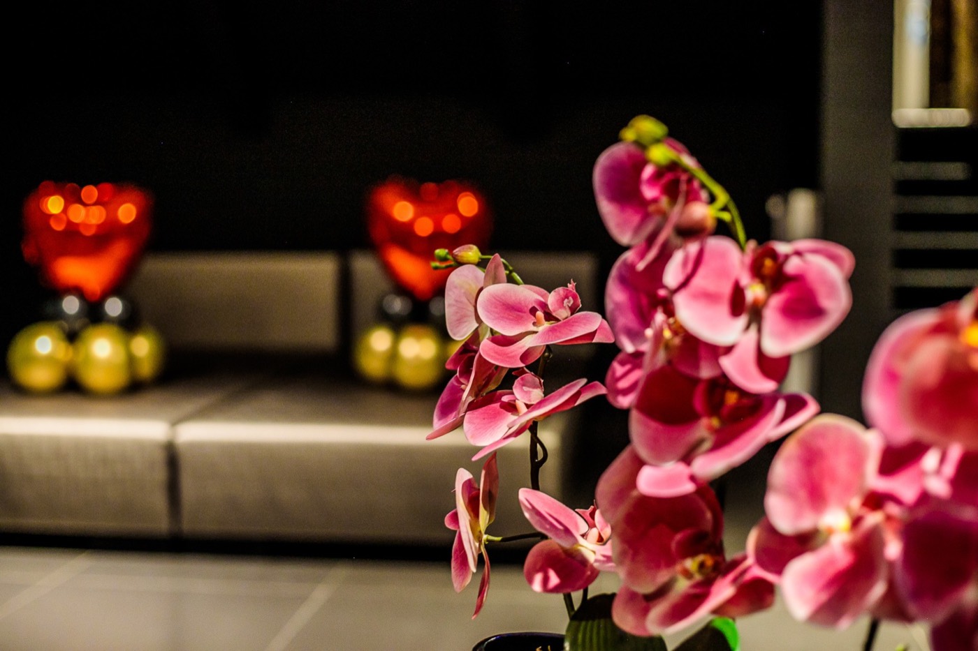 Lounge with kitchen and minibar at private sauna Sauna Privada